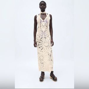 ZARA Cut out Crochet Dress